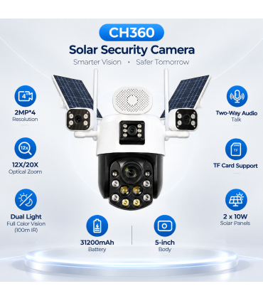 دوربین خورشیدی چرخشی 4G مدل CH360